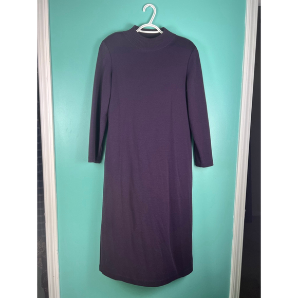 Vintage Sag Harbor Petite Sweater Dress in Plum Purple - Picture 1 of 4
